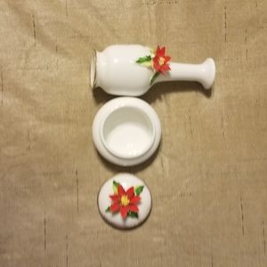 Vintage Omnibus Bone China Vase and Trinket Dish